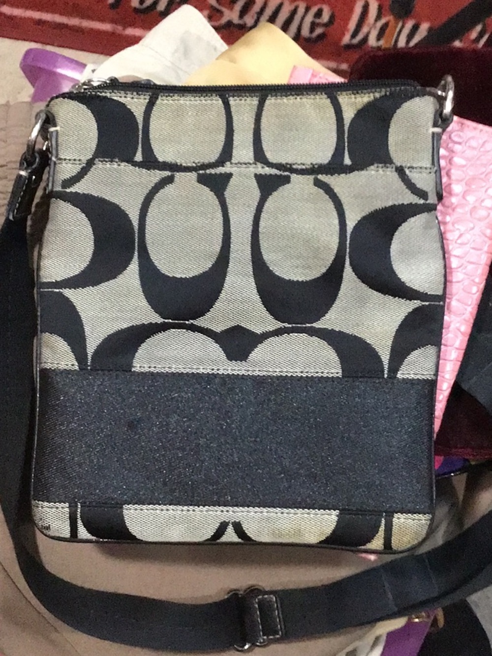 Black Coach signature Crossbody